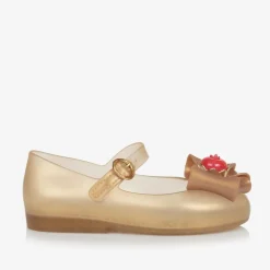 Mini Melissa Girls Gold Disney Jelly Shoes Sale