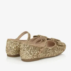 Age of Innocence Girls Gold Glitter Bow Pumps Discount