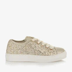 Sevva Girls Gold Glitter Lace-Up Trainers Outlet