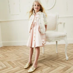 Irpa Girls Gold Leather Backless Loafers Outlet