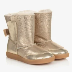 Falcotto by Naturino Girls Gold Leather Boots Clearance