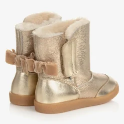 Falcotto by Naturino Girls Gold Leather Boots Clearance