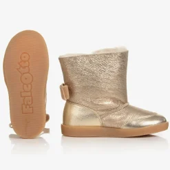 Falcotto by Naturino Girls Gold Leather Boots Clearance