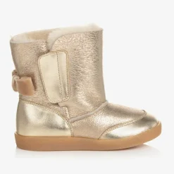 Falcotto by Naturino Girls Gold Leather Boots Clearance