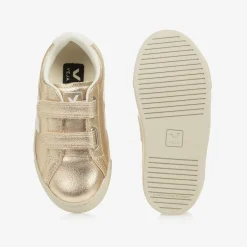 VEJA Girls Gold Leather Esplar Trainers Discount