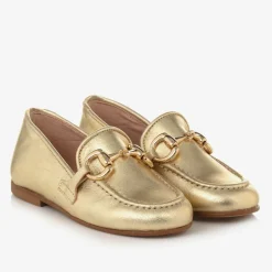 Irpa Girls Gold Leather Loafers Best