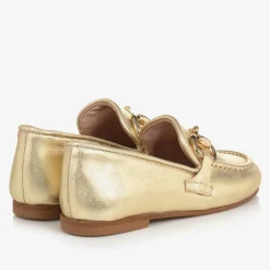 Irpa Girls Gold Leather Loafers Best
