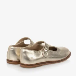 Tartine et Chocolat Girls Gold Leather Mary Jane Pumps