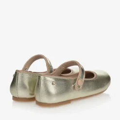 Manuela de Juan Girls Gold Leather Pumps Best