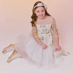 Childrens Classics Girls Gold Leather Shoes Discount