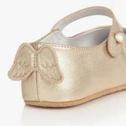 Marie-Chantal Girls Gold Leather Shoes Online