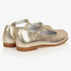 Beatrice amp; George Girls Gold Leather T-Bar Shoes New