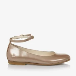 Bonpoint Girls Gold Patent Leather Ballerina Shoes Clearance
