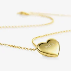 Little Star Girls Gold Plated Personalised Heart Locket (38cm) New