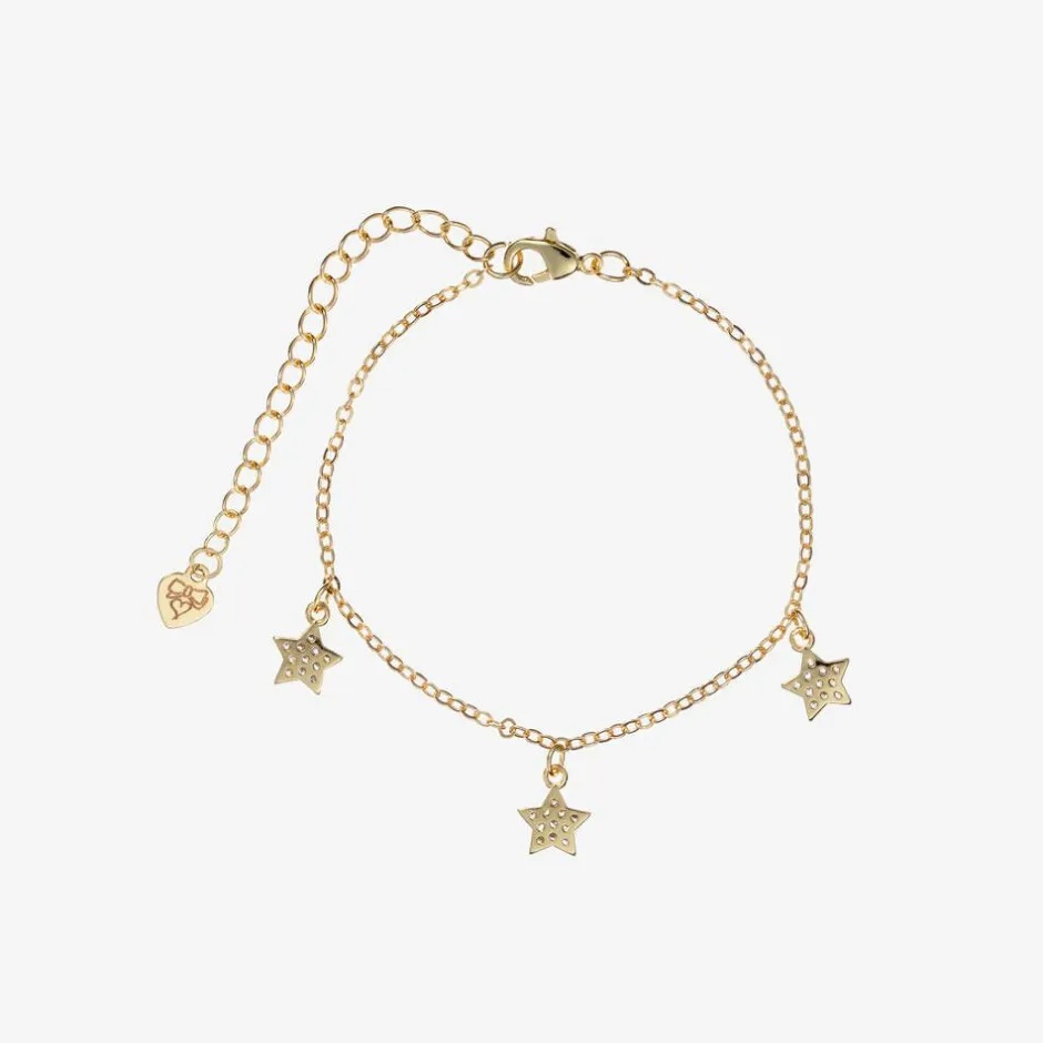 Angels Face Girls Plated Star Bracelet (19cm) Gold Clearance