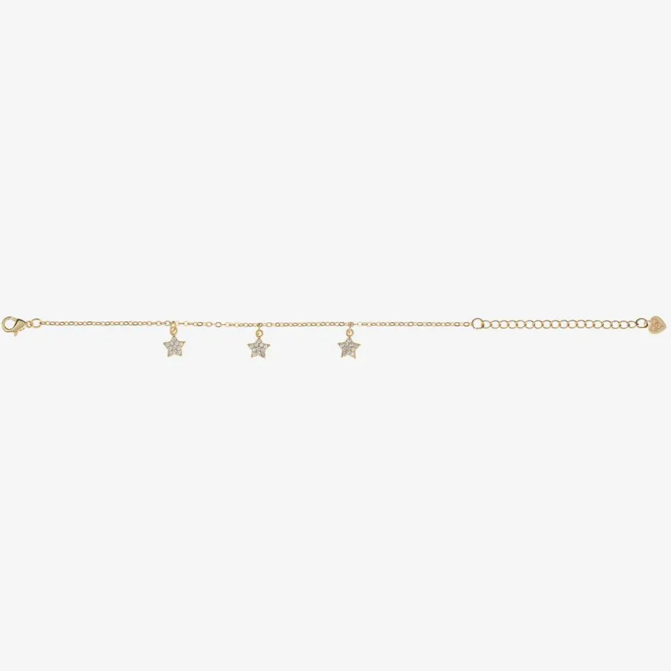 Angels Face Girls Plated Star Bracelet (19cm) Gold Clearance