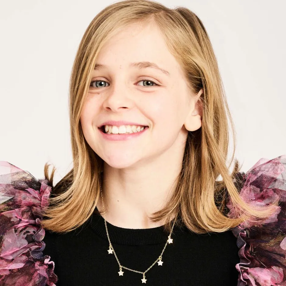 Angels Face Girls Gold Plated Star Necklace (42cm) New