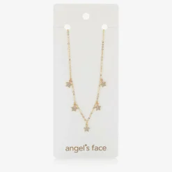 Angels Face Girls Gold Plated Star Necklace (42cm) New