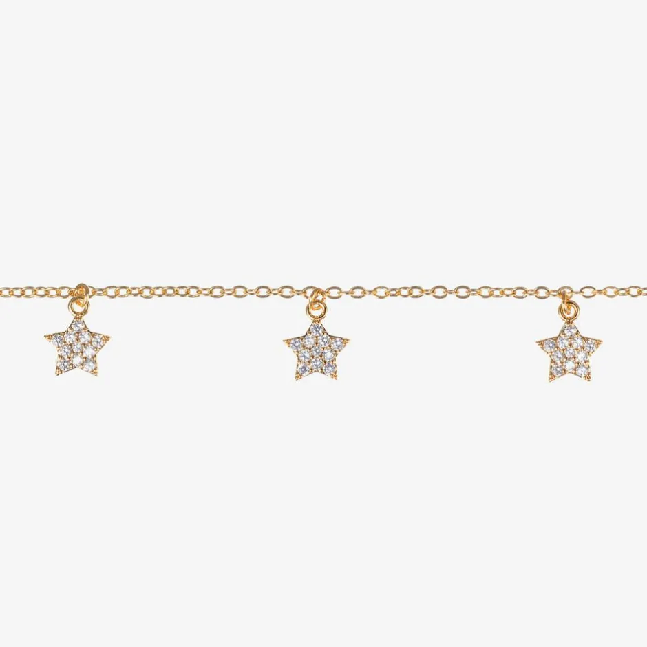 Angels Face Girls Gold Plated Star Necklace (42cm) New