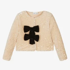 NAME IT Girls Gold Sequinned Cardigan Sale