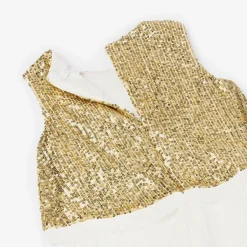 Patachou Girls Gold Sequins & Pleats Jumpsuit Clearance