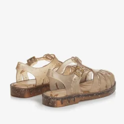 Mini Melissa Girls Gold Star Glitter Jelly Sandals Sale