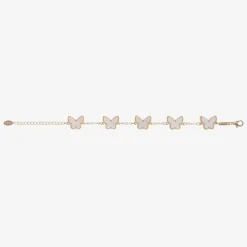 David Charles Girls Gold Tone Ivory Butterfly Bracelet Outlet