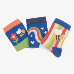 Frugi Girls Green & Blue Cotton Socks (3 Pack) Best