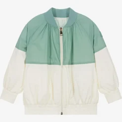 Moncler Enfant Girls Green & Ivory Aine Jacket Hot