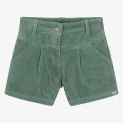 Tartine et Chocolat Girls Green Corduroy Shorts Outlet