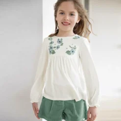 Tartine et Chocolat Girls Green Corduroy Shorts Outlet