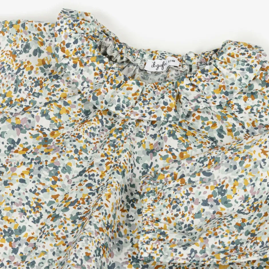 Il Gufo Girls Green Cotton Liberty Floral Blouse Discount