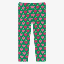 Agatha Ruiz de la Prada Girls Green Cotton Strawberry Leggings Outlet