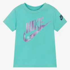 Nike Girls Green Cotton T-Shirt Hot