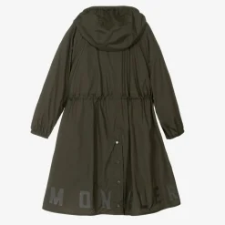 Moncler Enfant Girls Green Down Parka Coat New