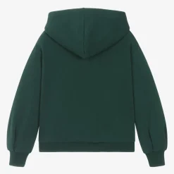 Chloé Girls Green Embroidered Cotton Hoodie New