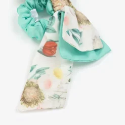 Patachou Girls Green Floral Hair Bow Elastic Clearance