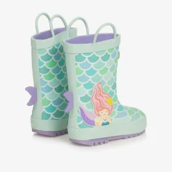 Chipmunks Girls Green Mermaid Rain Boots Hot