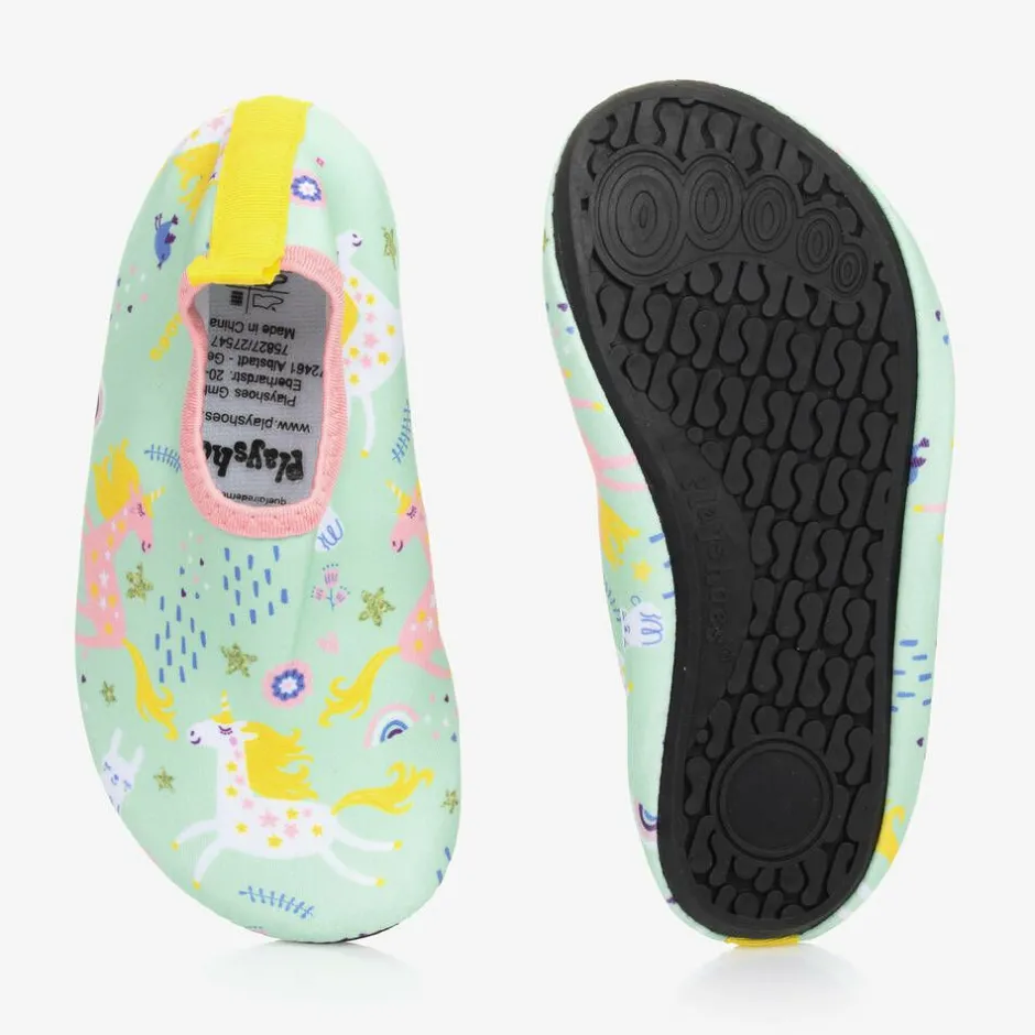 Playshoes Girls Green Unicorn Aqua Shoes Online