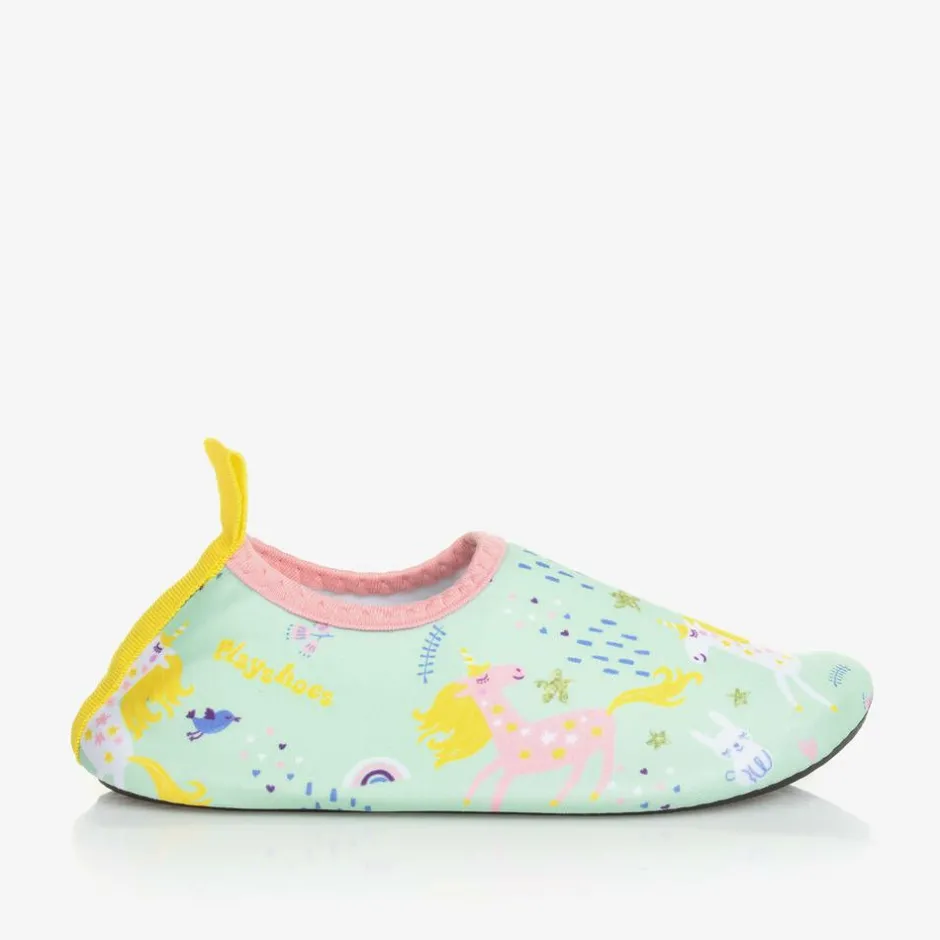 Playshoes Girls Green Unicorn Aqua Shoes Online