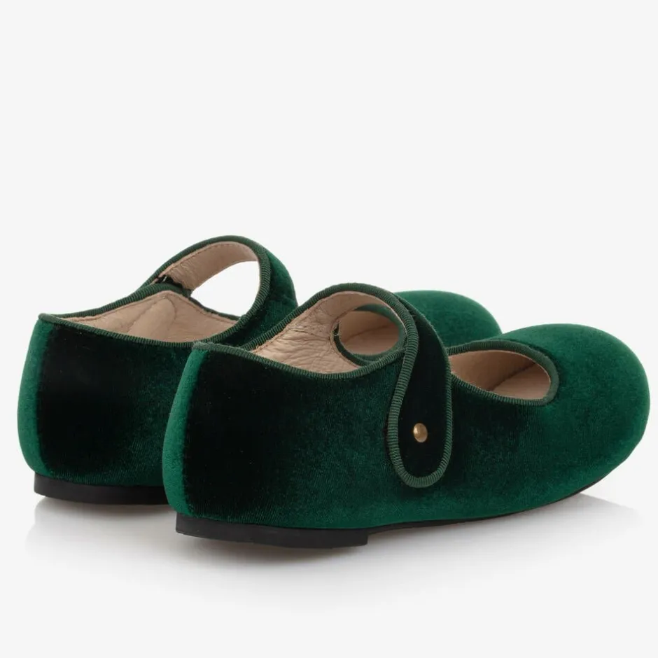Old Soles Girls Green Velvet Shoes
