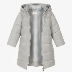 Caramelo Kids Girls Grey Bow Puffer Coat New