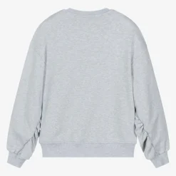 MSGM Girls Grey Cotton Kitten Sweatshirt Best