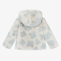 Mayoral Girls Grey Faux Fur Flower Jacket Best