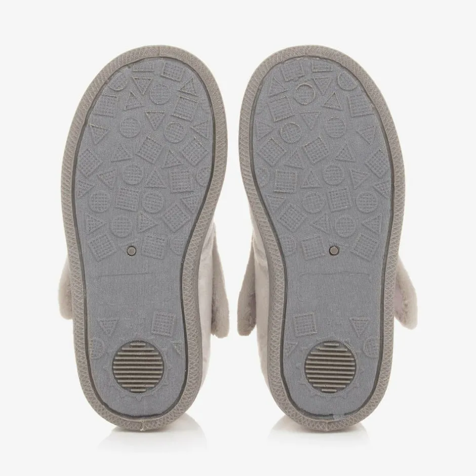 Chipmunks Girls Grey Fleece Penguin Slippers Clearance