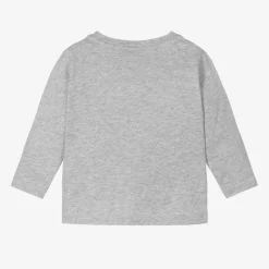 Stella McCartney Kids Girls Grey Marl Organic Cotton Horse Top Sale