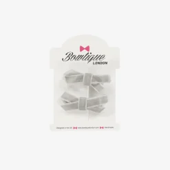 Bowtique London Girls Grey Velvet Bow Hair Clips (2 Pack) Online