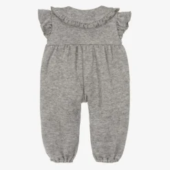 Phi Clothing Girls Grey Viscose Knit Bow Jumpsuit Sale