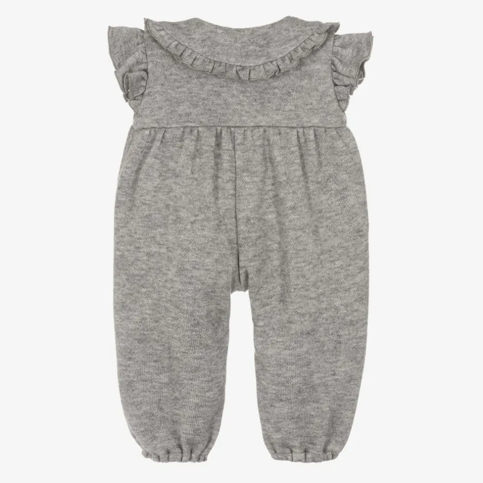 Phi Clothing Girls Grey Viscose Knit Bow Jumpsuit Sale