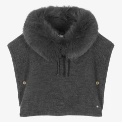 Paz Rodríguez Girls Grey Wool Knit Poncho Best